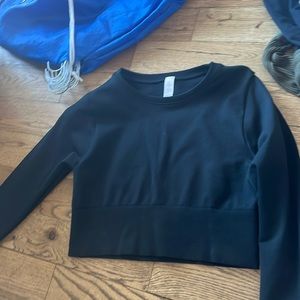 Nylon black long sleeve top